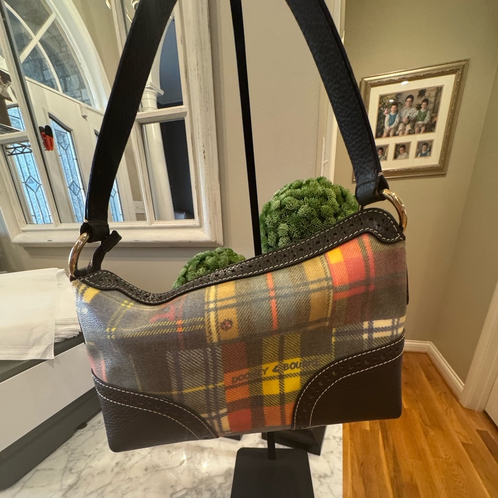 Dooney & Bourke - Patched Plaid Collection Coated Canvas Baguette Shoulder Bag - Picture 2 of 12